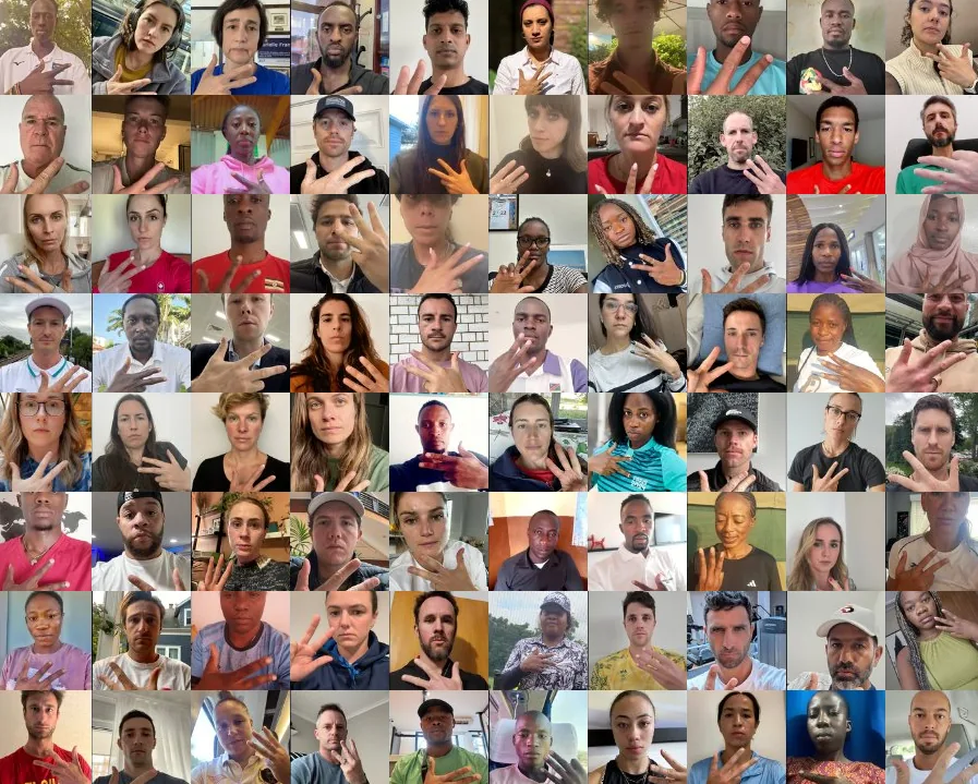 1in3 athletes holding up three fingers